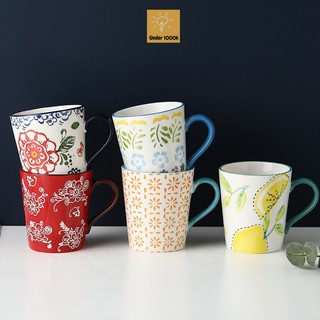 Cốc sứ, ly sứ uống trà 375ml nhiều họa tiết đẹp - quà tặng xinh xắn