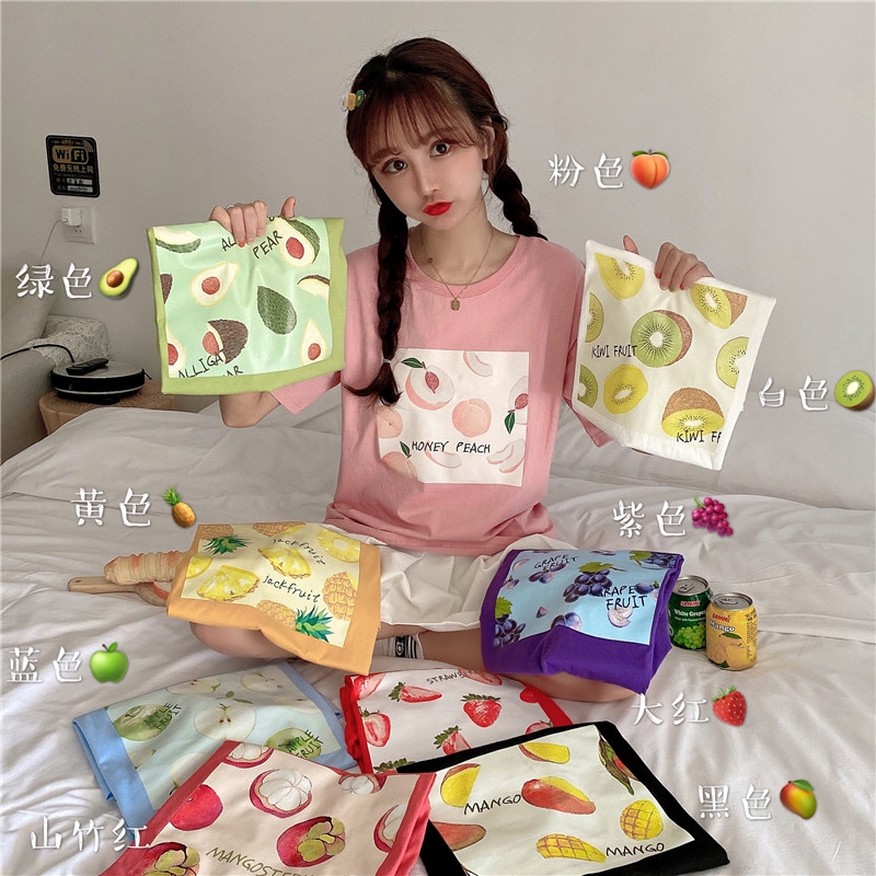 SUXI Áo Thun Ngắn Tay Cổ Tròn In Họa Tiết Trái Cây Xinh Xắn Dành Cho Nữ