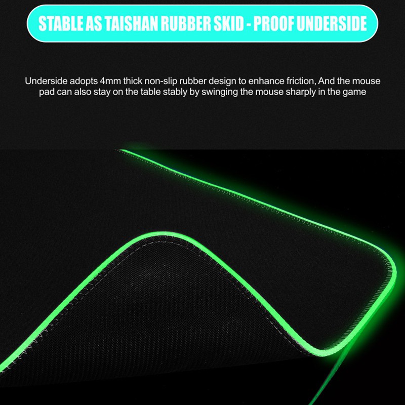 Ready Stock XDVN RGB Soft Gaming Mouse Pad, Non-Slip Rubber Base Computer Keyboard Pad