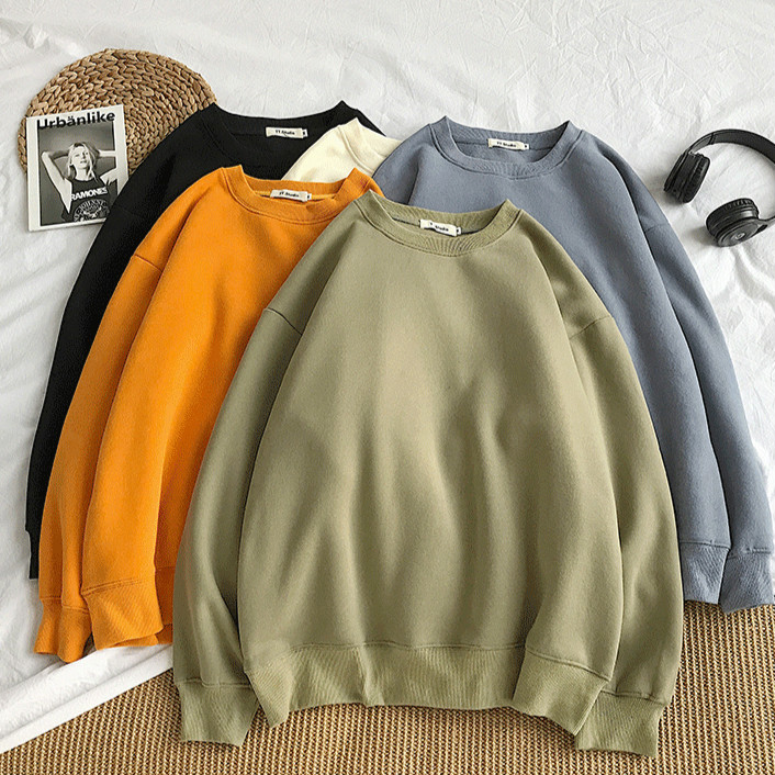 Áo nỉ dài tay dáng rộng thời trang dành cho cặp đôi | BigBuy360 - bigbuy360.vn