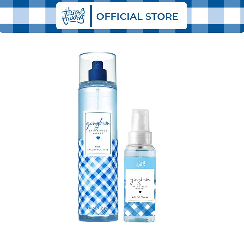 Xịt thơm toàn thân mùi gingham body mist Bath & Body Works  236ml Siêu Thơm Cá Tính, Năng Động Hương Nước Hoa