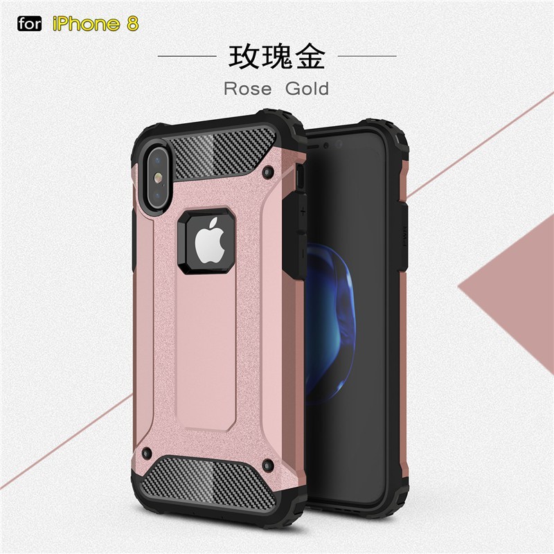 compatible for iPhone 8 / Plus Protection Armor Silicone TPU + PC Hard Case