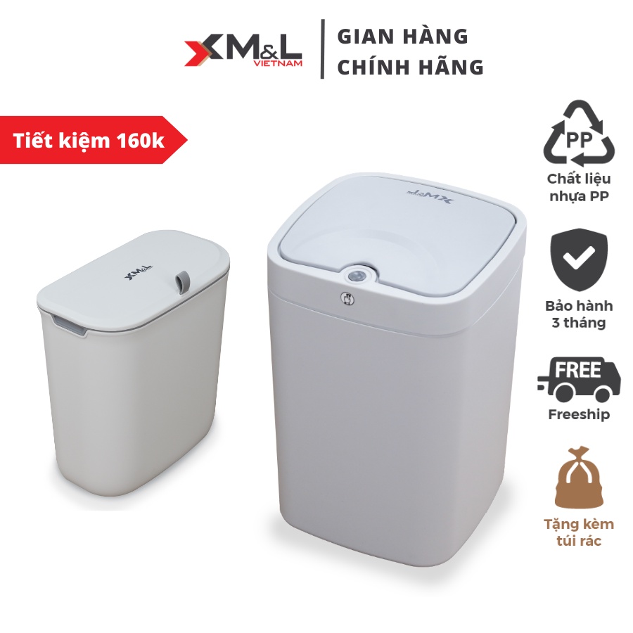 Combo Thùng rác Thông minh B-JA 18 Lít + Thùng rác treo nhà bếp M&amp;L 7 Lít