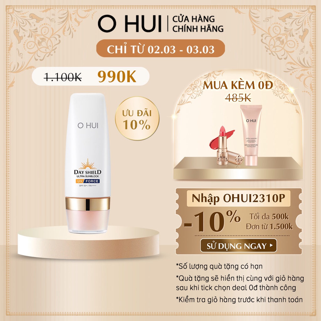 [Mã COSLUX03 giảm 120K] Kem chống nắng 4 trong 1 OHUI Ultra Sunblock UV Force SPF50+ PA+++ 50ml