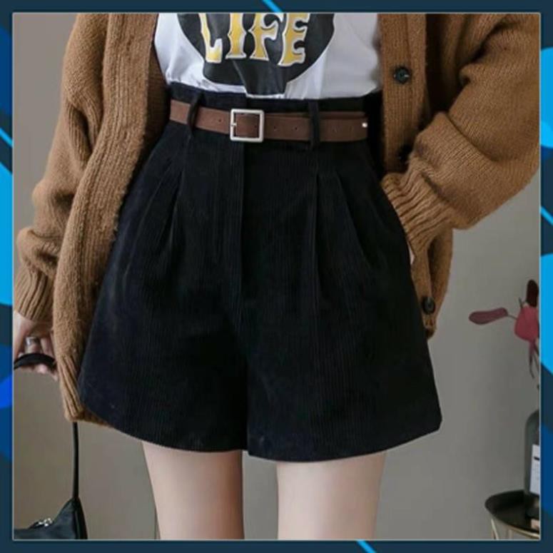 Quần short nhung tăm cạp khóa quần đùi nữ siêu hot (không kèm belt) quần short nhung tăm 651 | BigBuy360 - bigbuy360.vn