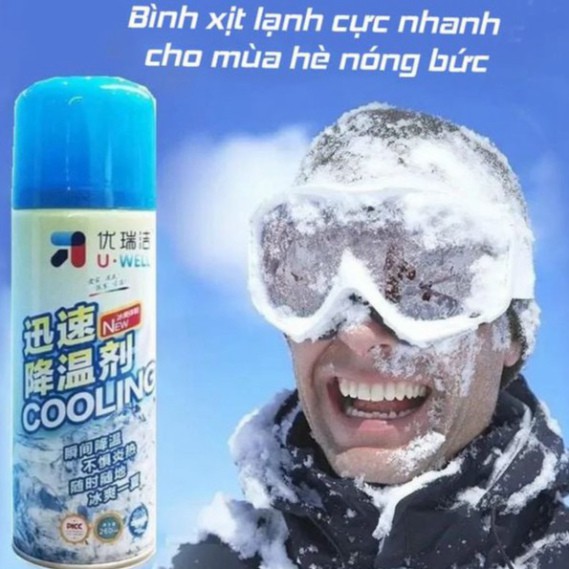 Bình Xịt Làm Lạnh Tức Thì, Xịt Mát Cơ Thể, Làm Mát Yên Xe, Ghế Ngồi Ô Tô (Oto) An Toàn 260Ml