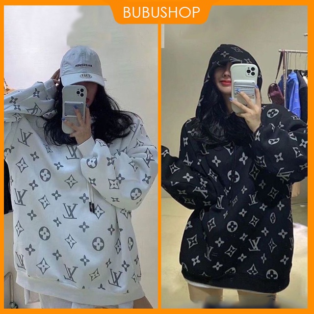 [Áo hoodie nữ] Áo hoodie UNISEX, Áo hoodie form rộng in hình LV BUBUSHOP AD2