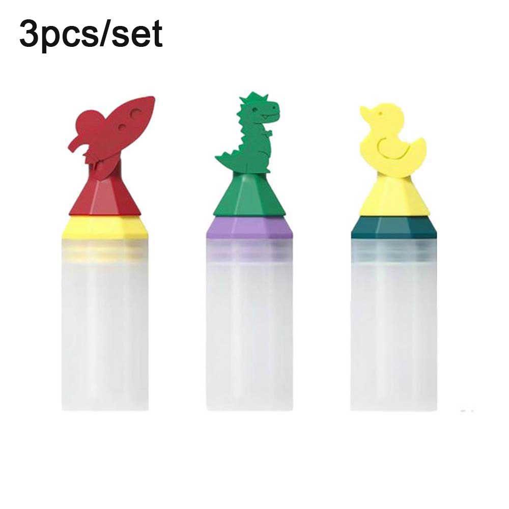 KUNHEV Set 3 Chai Đựng Nước Sốt / Giấm Dạng Bóp Chống Bụi / Rò Rỉ