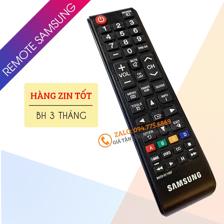 [ Hàng Zin Tốt ] Điều Khiển Tivi Samsung Smart Tivi Ngắn BN59-01199F - Remote Tivi Samsung Tương Thích Tv LED LCD