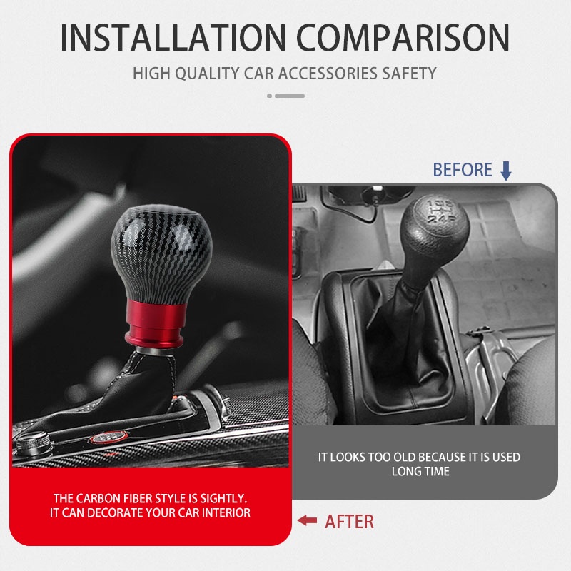 bằng sợi carbon cần sang số 5 6 tốc độ ô tô thủ công tự động 1chiếc thông dụng tay nắm cần gạt số ô tô đầu cần số ô tô bảo vệ an phụ kiện nội thất ô tô