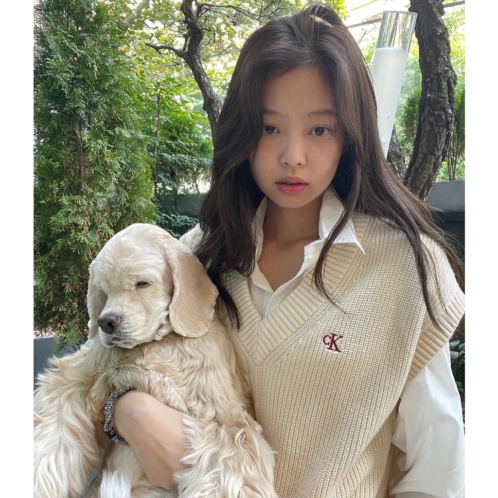 One Áo Sweater Dệt Kim Không Tay Cổ Chữ V Thời Trang