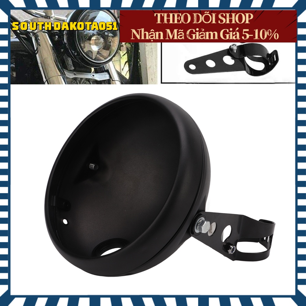 Khung đỡ đèn pha xe máy 7in đa năng cho đèn pha LED ống phuộc 38‑51mm