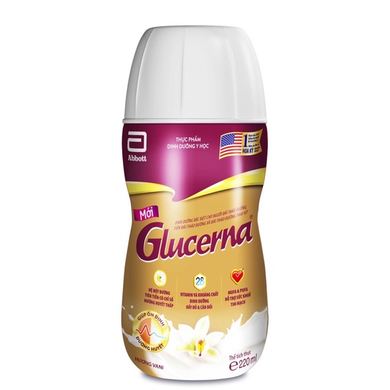 lốc 6 chai sữa nước glucerna 220ml mỗi chai, date mới