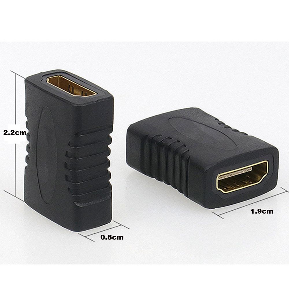 ☆YOLA☆ 2Pcs New HDMI Connector F/F Coupler Female To Female Extender Converter Adapter Black HDTV 1080P