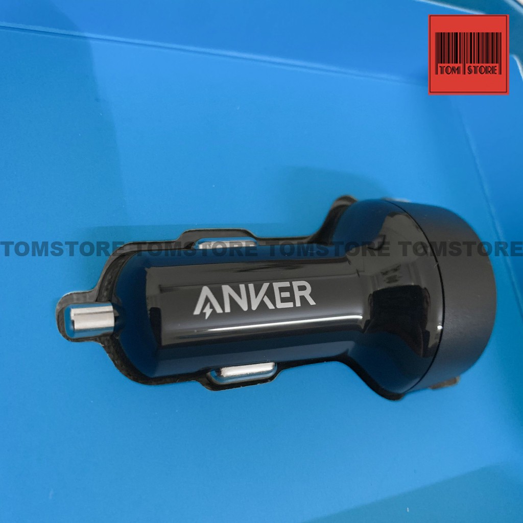 Tẩu sạc ô tô Anker 2 Cổng 33W, PowerDrive PD+2 - A2721 trang bị 1 cổng USB-C PD 18W và 1 cổng USB 2W với PowerIQ