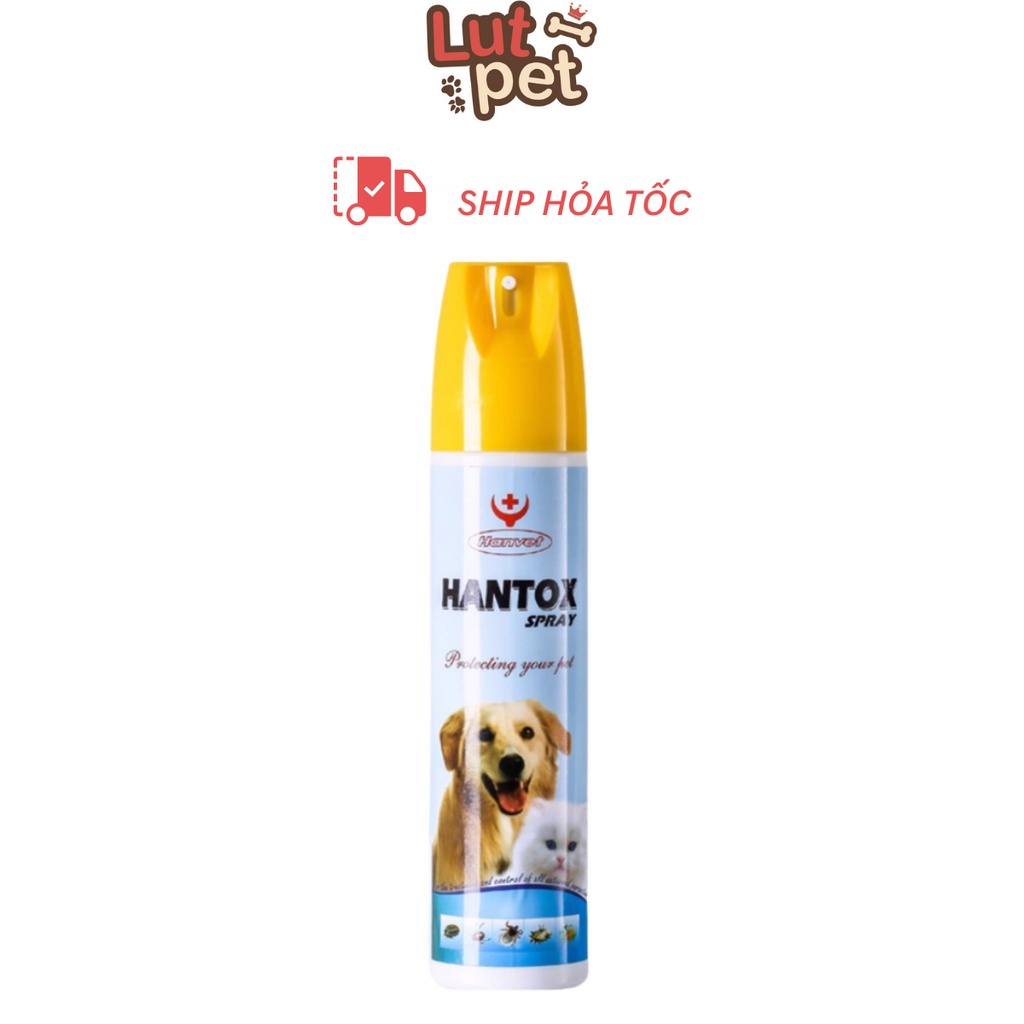 Xịt Hantox Spray diệt bọ chét ve chấy rận ghẻ chó mèo 300ml - diệt các loại bọ trên gia súc gia cầm