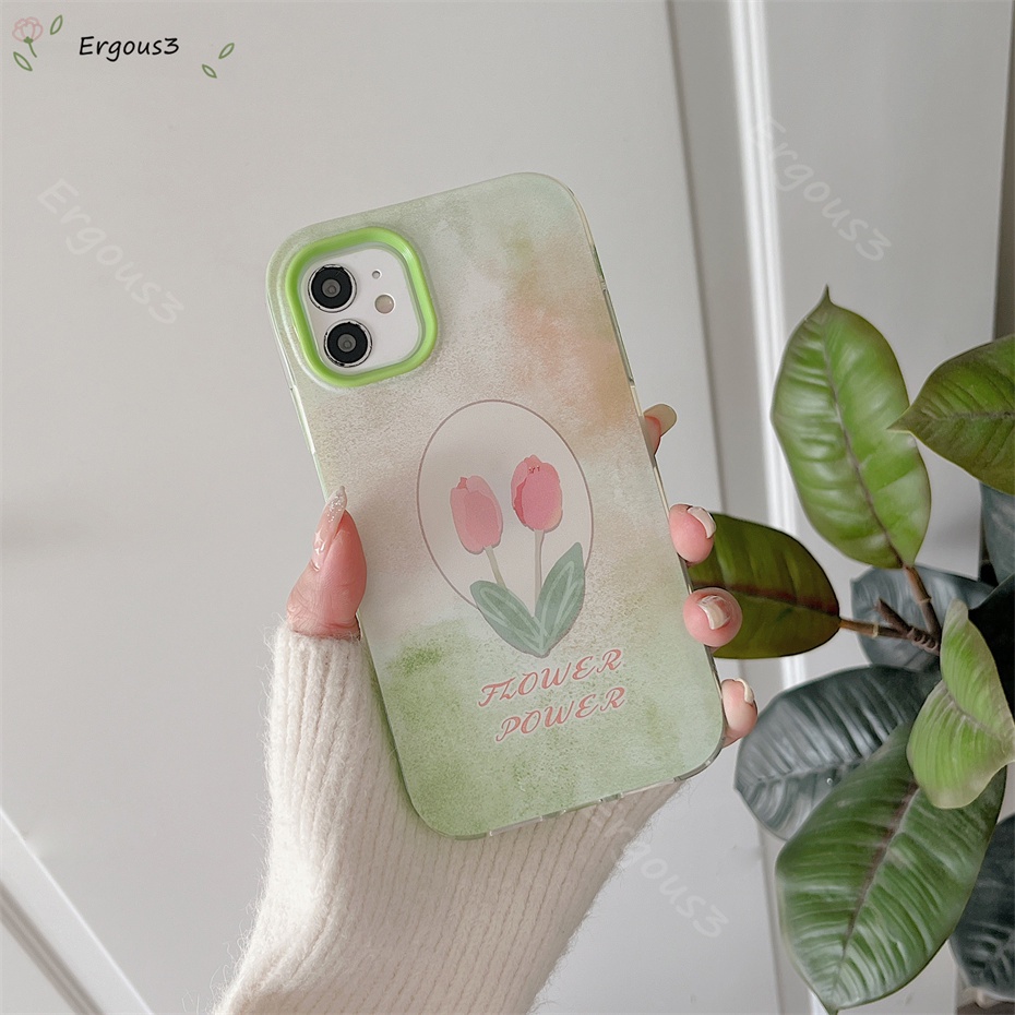 Ốp Điện Thoại Hình Hoa Tulip Hồng Cho iPhone 13 12 11 Pro Max 8 7 Plus X XS Xr XS Max SE2020