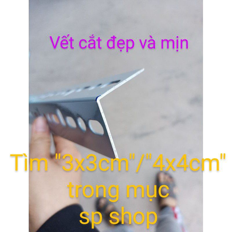 (Dài 40cm) Thanh sắt V lỗ 4x4cm DÀY 1.5MM ĐỦ ( BAO KẸP THƯỚC), sơn tĩnh điện