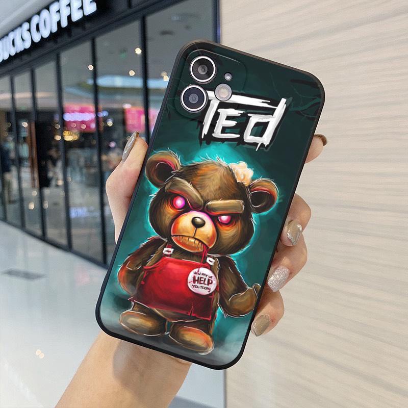 Ốp lưng iphone hình gấu kinh dị hoạt hình G42 dẻo cạnh vuông bảo vệ camera 7plus/8plus/x/xs/xsmax/11/12/13/14/pro/promax