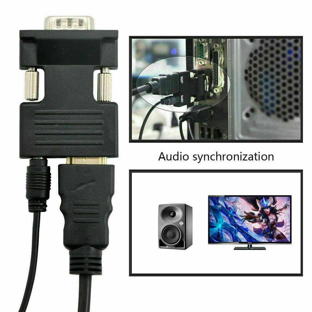Cáp ChuyểN ĐổI Âm Thanh 3.5mm HDMI Sang VGA TV 1080P Cho PC