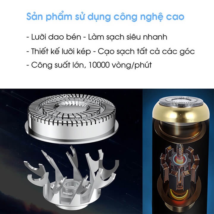 Máy Cạo Râu Cầm Tay Mini Nhỏ Gọn Bỏ Túi - Sạc USB Tiện Lợi Cho Cả Nam Và Nữ - Dao Cạo Râu Điện RNZOR T8