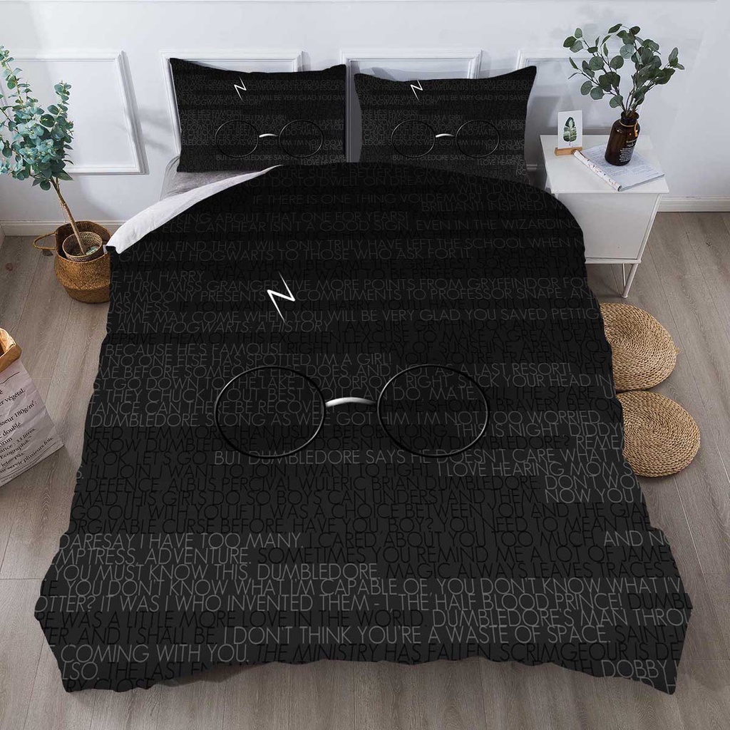 Mới Bộ Chăn Ga Và Vỏ Gối 3 Trong 1 Phong Cách Harry Potter
