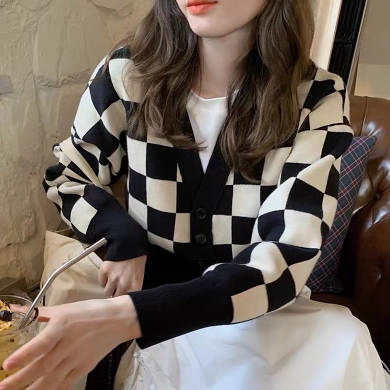 Áo Khoác Len Cardigan Dệt Kim Dày Dặn Trendy Cho Mùa Thu Đông