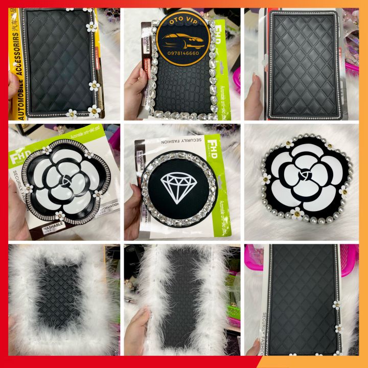 Đế, thảm chống trượt taplo hoa cúc xinh xắn đặt đồ decor, vật dụng cá nhân OTOVIP