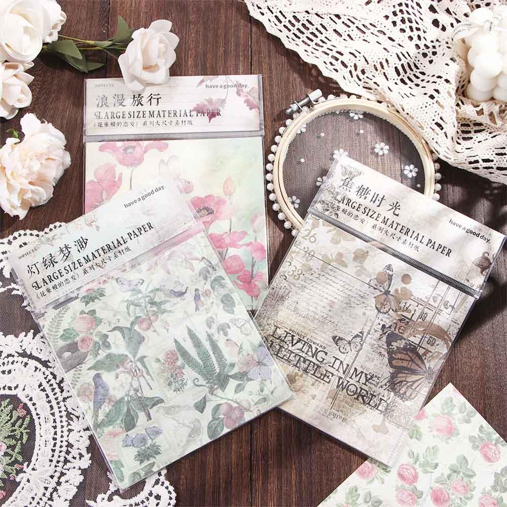 Giấy Ghi Nhớ Hình Hoa Cổ Điển Tự Làm Sổ Kế Hoạch Trang Trí Phông Nền Tạp Chí Thân Cây