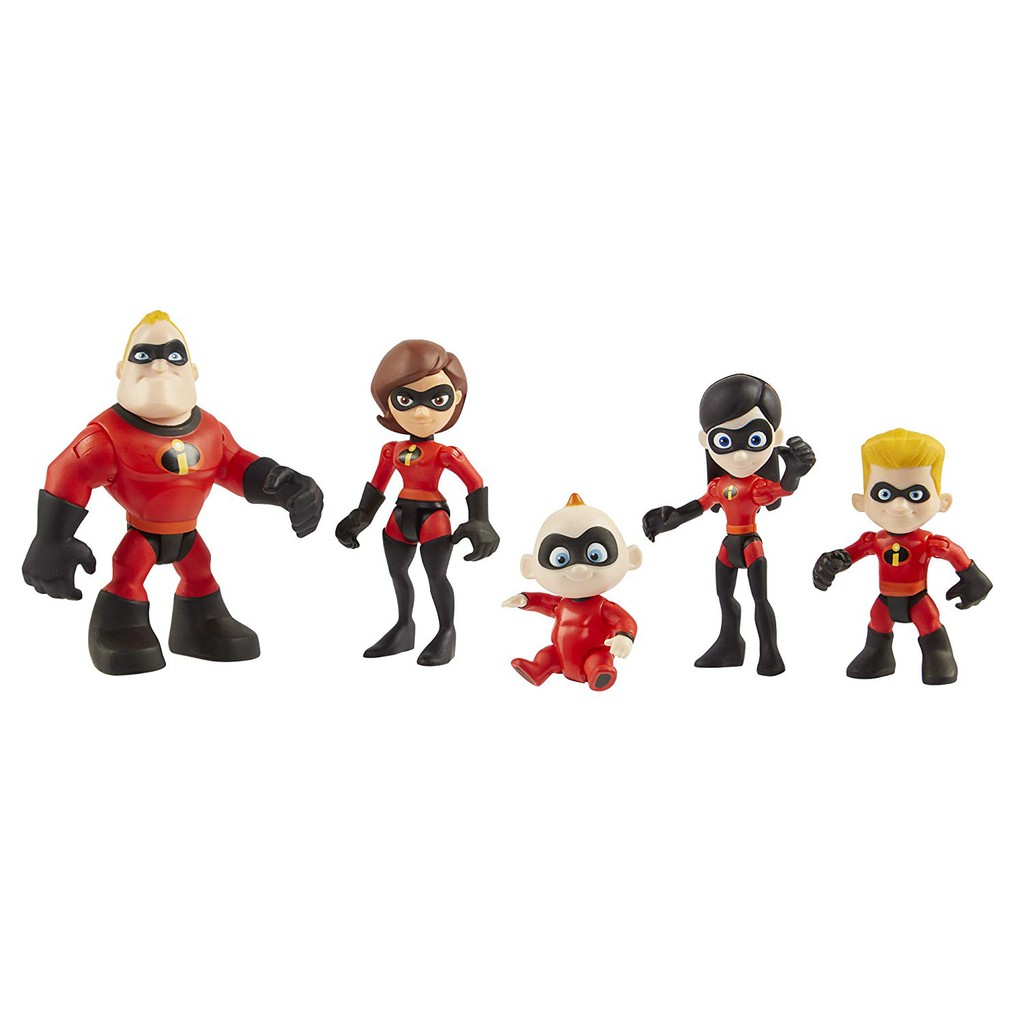New Incredibles 2 Junior Supers Family Pack 5 Action Figures Official 