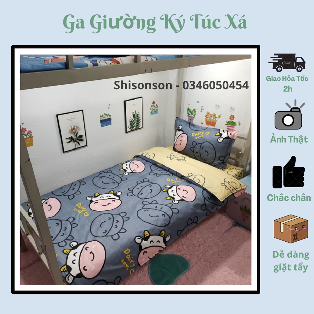 Ga giường ký túc xá, Ga giường sinh viên vải cotton polly ngang 90cm Shisonson