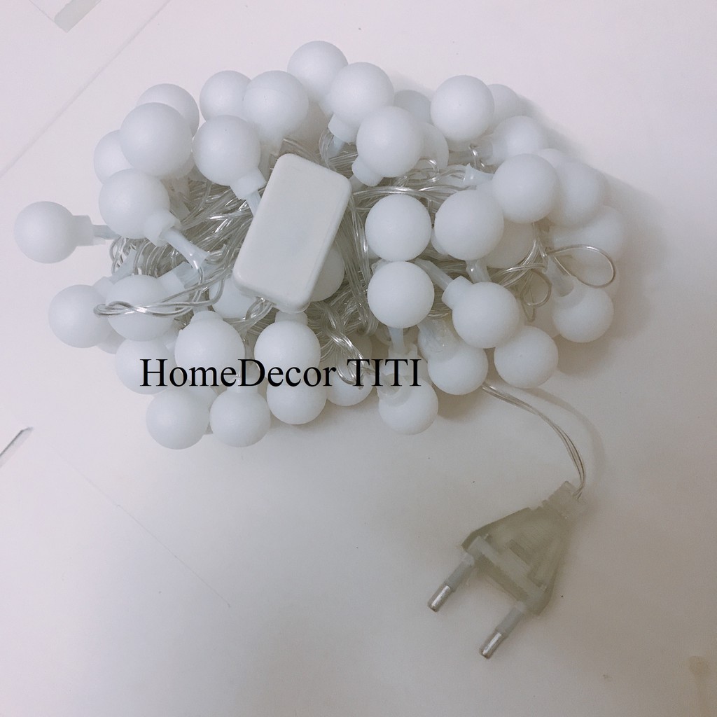 Dây đèn led bi tròn bóng nhỏ 1cm  dùng điện trang trí phòng ngủ cực xinh