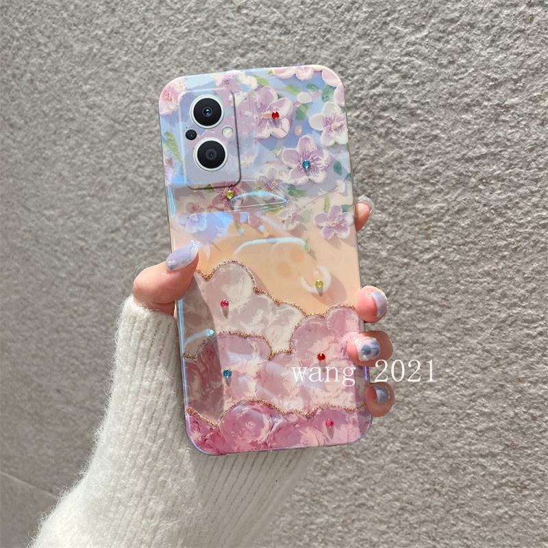 Ốp Điện Thoại Mềm Họa Tiết Hoa Đính Đá Lấp Lánh Thời Trang Mới 2022 Cho OPPO Reno8 Z Reno8 Pro 5G