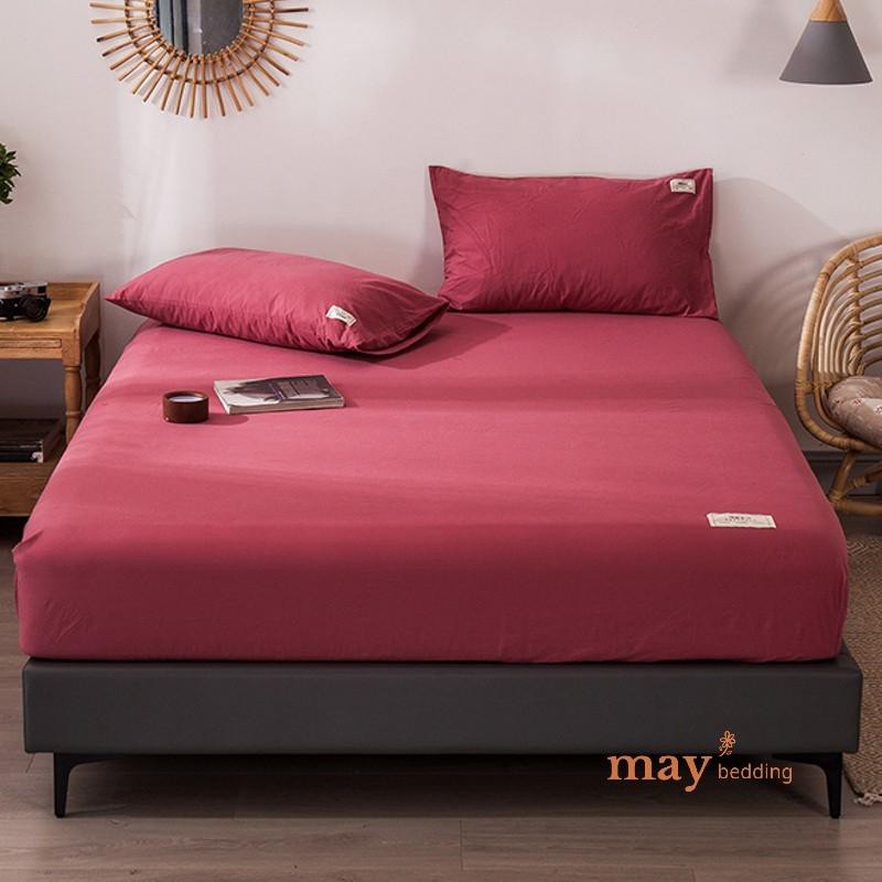 Drap giường cotton tici  May Bedding kèm 2 vỏ gối size giường đệm lò xo 20 - 25cm, ga trải giường trơn | WebRaoVat - webraovat.net.vn