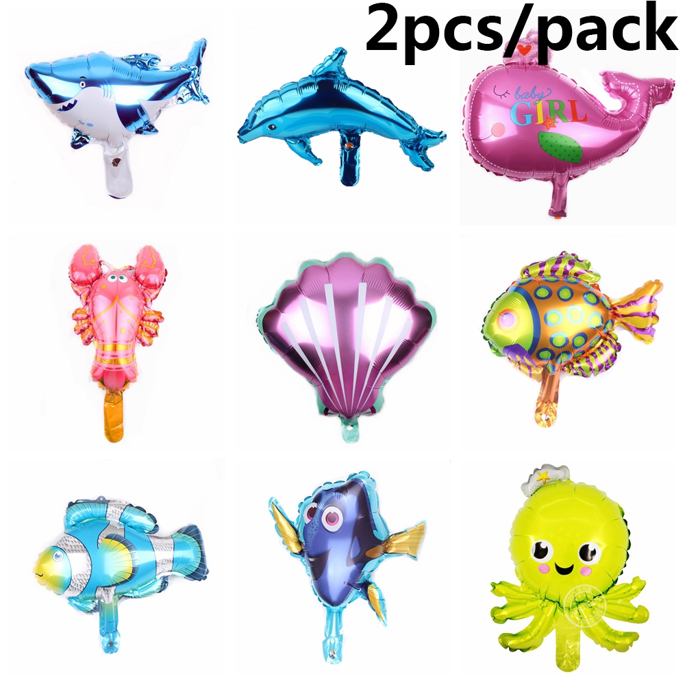 Bộ 2 bong bóng lõi nhôm hình động vật biển bạch tuộc/cá hề/cá voi trang trí tiệc