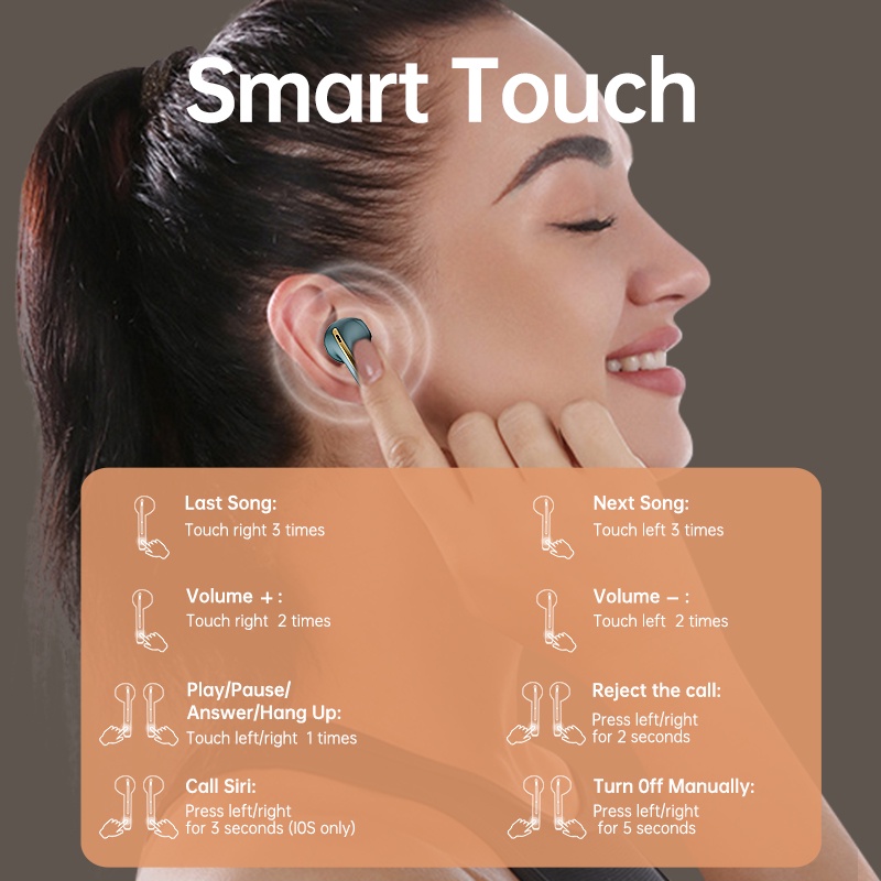 Tai nghe Bluetooth 5.0 Nhét Tai Không Dây KIVEE Chống Tiếng Ồn Cho Điện Thoại