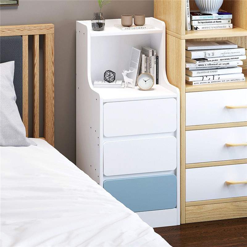✸▤ↂBàn đầu giường siêu hẹp đơn giản hiện đại tủ mini Kệ nhỏ đựng đồ phòng ngủ lưu trữ khe <