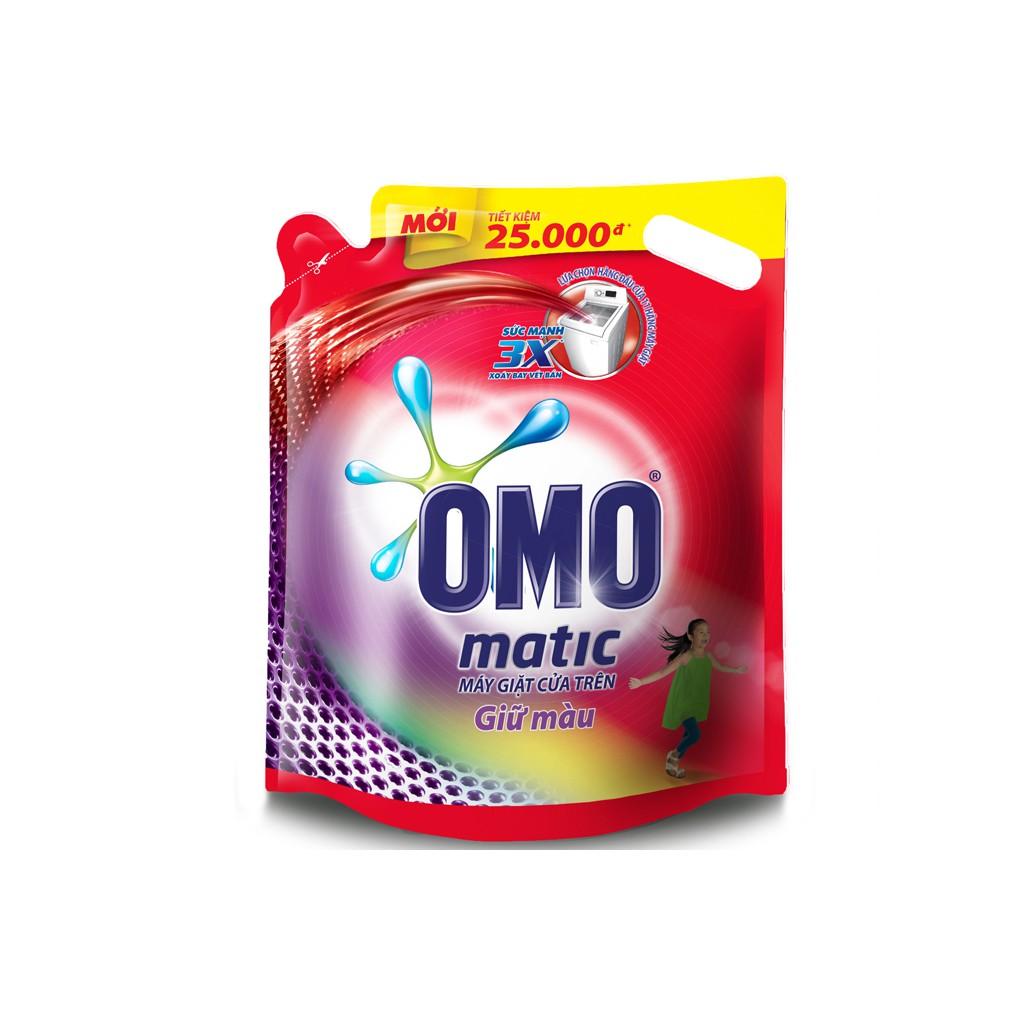 Nước giặt Omo Matic Cửa trên Giữ màu túi 2kg