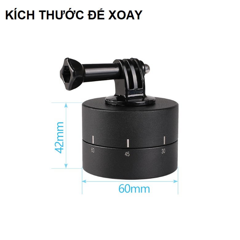 Đế xoay time lapse gopro 8 / 7 6 5 60 phút bằng kim loại có chuông báo