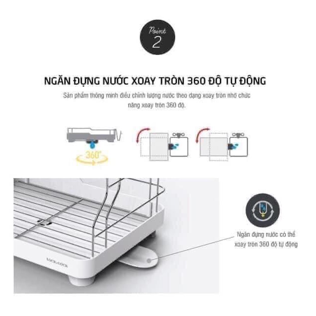 Giá để bát đĩa 2 tầng Lock&amp;Lock LDR2001 - Kệ bát đĩa - Hàng Chính Hãng