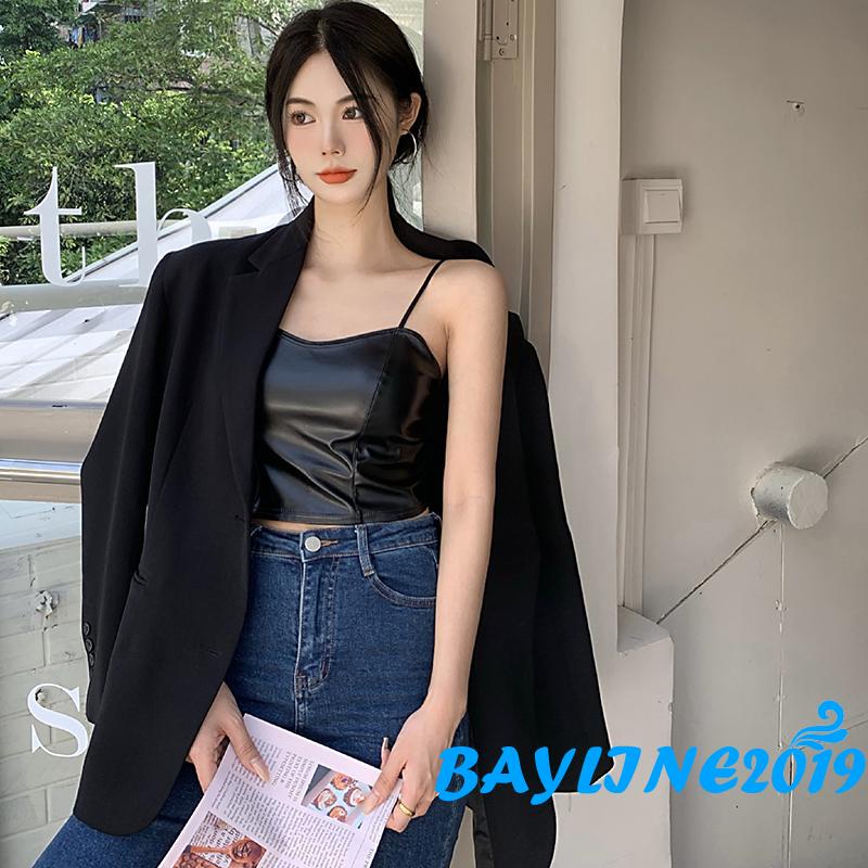 Áo hai dây croptop có đệm ngực không gọng màu trơn thời trang cho nữ