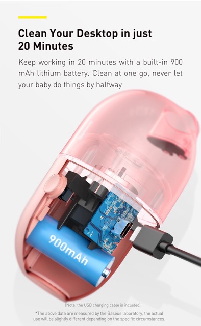 Máy Hút Bụi Baseus C2 Mini Không Dây Cầm Tay Để Bàn Tiện Dụng | BigBuy360 - bigbuy360.vn