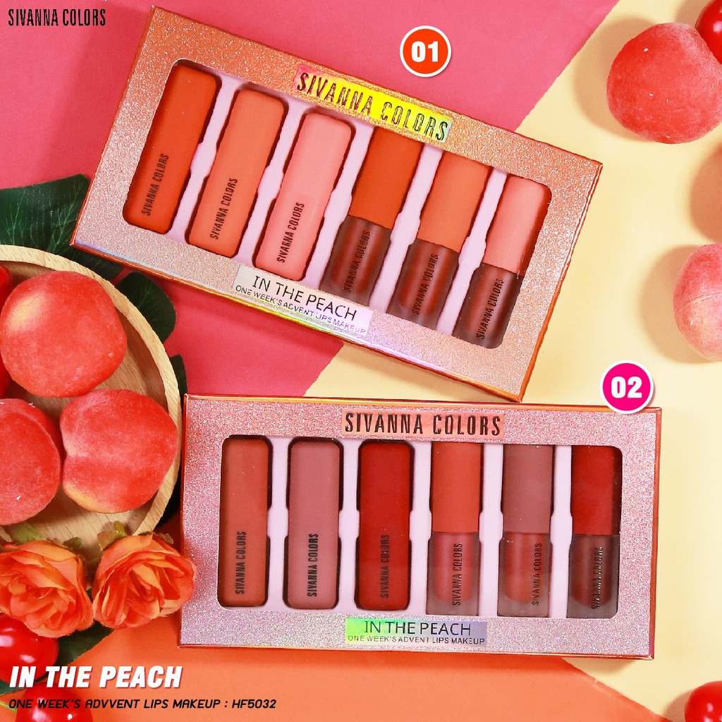 Set Son Sivanna In The Peach Thái Lan 6 Cây Vừa Thỏi Vừa Nước