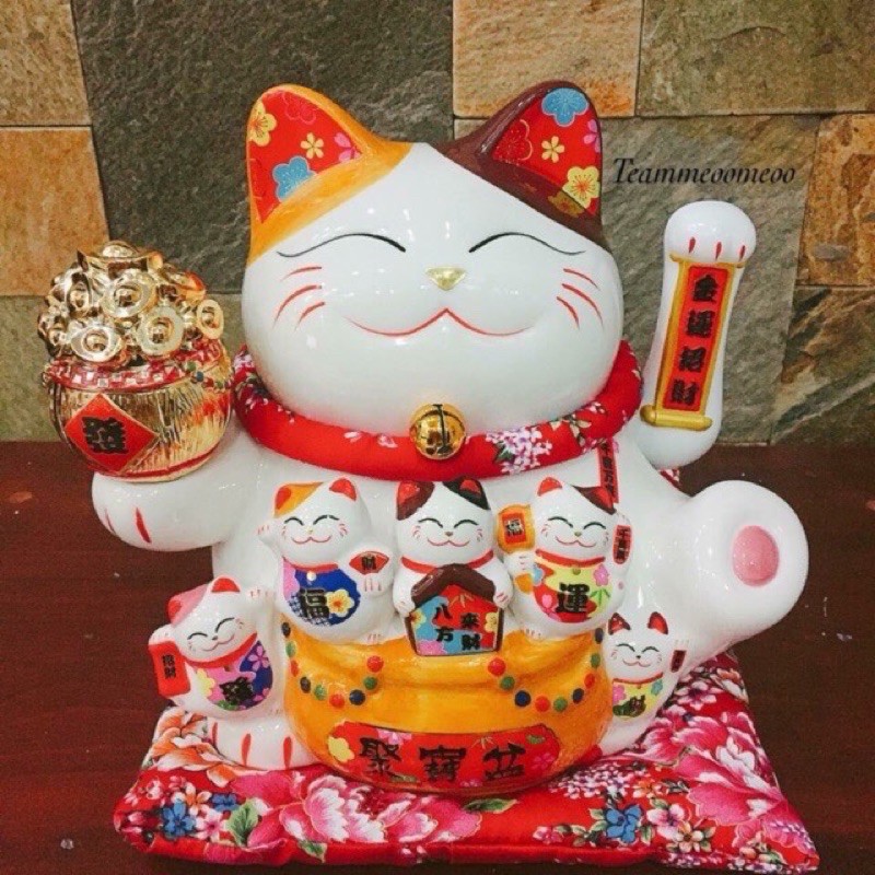 Mèo thần tài thiên kim vạn lượng cao 11 in cao 25 cm | BigBuy360 - bigbuy360.vn