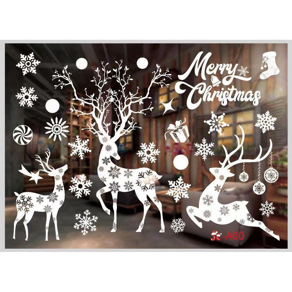 LET Miếng Dán Trang Trí Cửa Kính Họa Tiết Giáng Sinh Sáng Tạo Tháo Rời Được Tiện Lợi