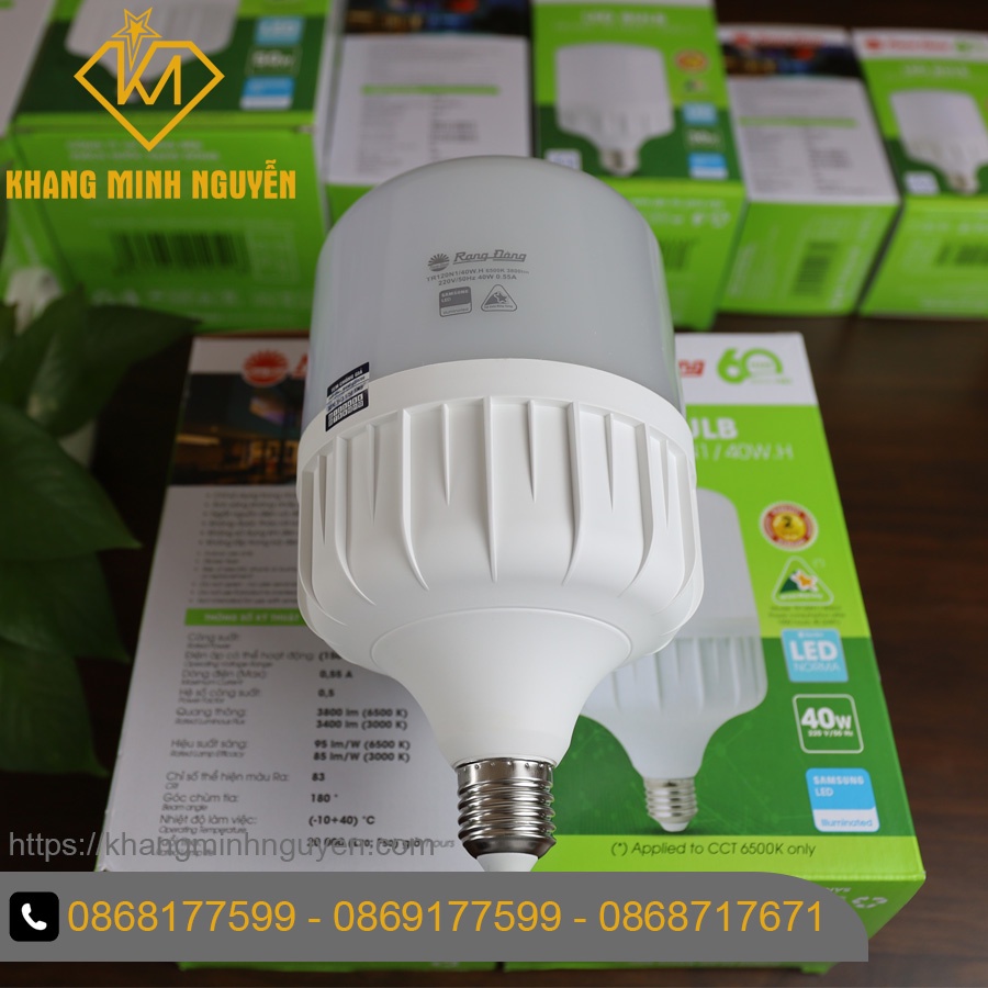 [Xả kho] Đèn trụ búp (bulb) RẠNG ĐÔNG TR80N1-20W - TR100N1-30W - TR12N1-40W - TR140N1-50W hàng chính hãng - có bảo hành