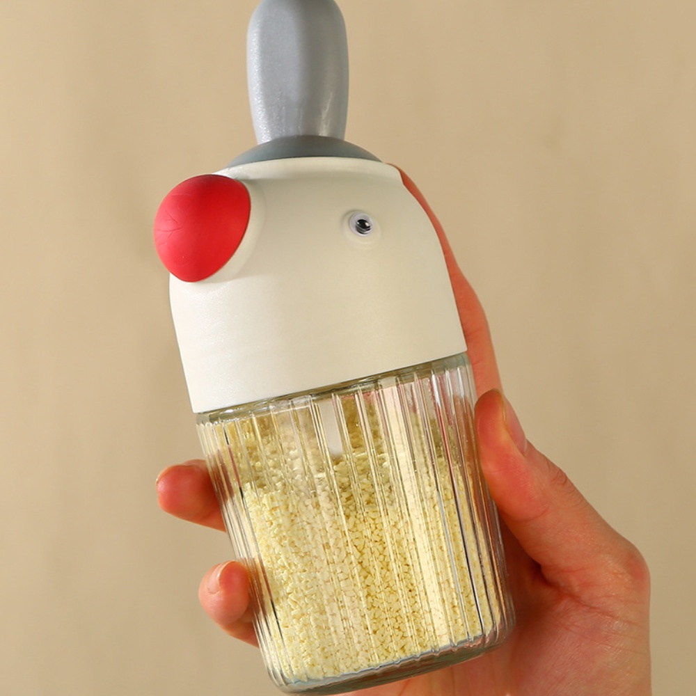 Hũ Đựng Gia Vị Chống Ẩm Kèm Thìa Muỗng, Lọ Đựng Gia Vị Thủy Tinh 280ML Hình Chim Cánh Cụt An Toàn, Tiện Lợi