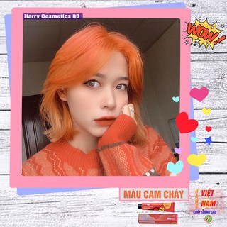 Thuốc nhuộm tóc Cam cháy 💖 [dưỡng tóc]  [lên màu chuẩn] tự nhuộm tóc tại nhà tặng kèm Oxy trợ nhuộm và gang tay