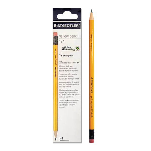 Hộp 12 chiếc bút chì gỗ có tẩy STAEDTLER 134  chính hãng