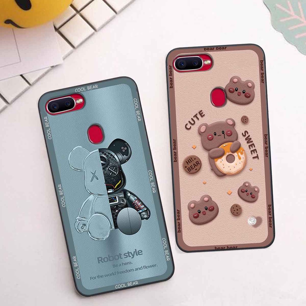 Ốp Oppo A5s / A7 / F9 / A12 bear brick, gấu đáng yêu, dễ thương